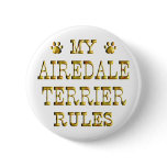 Airedale Terrier Rules Gold Pins