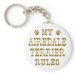 Airedale Terrier Rules Gold Key Chains