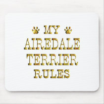 Airedale Terrier Rules Gold Mouse Pads