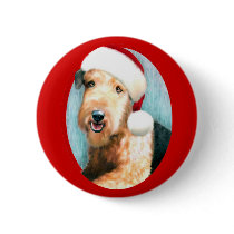 Airedale Terrier Santa Buttons