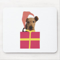 Airedale Terrier Santa Hat Gift Box