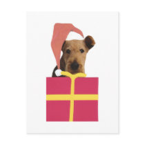 Airedale Terrier Santa Hat Gift Box