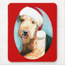 Airedale Terrier Santa Mouse Pad