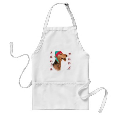 Airedale Terrier Santa Paws Apron by GreyWolfCreation