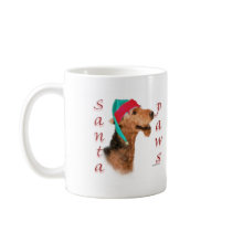 Airedale Terrier Santa Paws Coffee Mugs