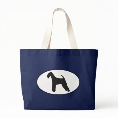 Airedale Terrier Silhouette Canvas Bag by dogwiregifts