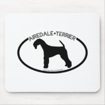 Airedale Terrier Silhouette Black Mousepad