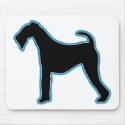Airedale Terrier Silhouette mousepads