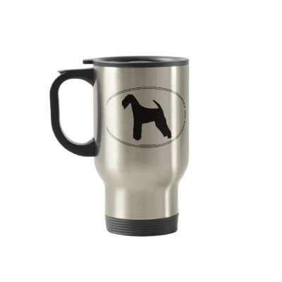 Airedale Terrier Silhouette Mugs by dogwiregifts