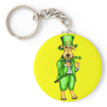 Airedale Terrier St. Patrick's Day Leprechaun Keychain