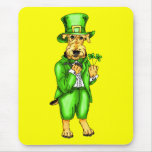 Airedale Terrier St. Patrick's Day Leprechaun Mouse Pad