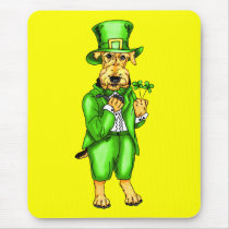 Airedale Terrier St. Patrick's Day Leprechaun Mouse Pad