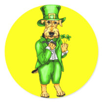 Airedale Terrier St. Patrick's Day Leprechaun Stickers