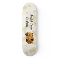 Airedale Terrier ~ Tan Leaves Design Skate Board Decks