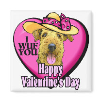 Airedale Terrier Valentines Gifts Magnets