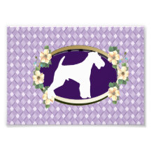 Airedale Terrier Violet Floral Photo