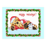 Airedale Terrier Waiting for Santa Post Card