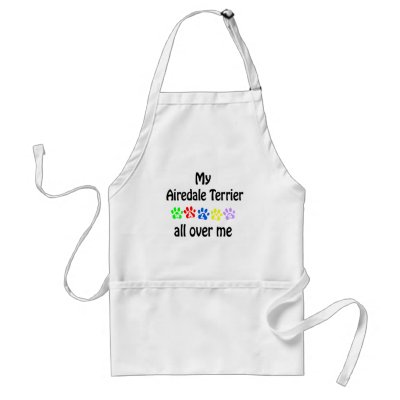Airedale Terrier Walks Design Apron by GreyWolfCreation