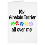 Airedale Terrier Walks Design Greeting Cards