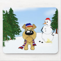 Airedale Terrier Winter Scene