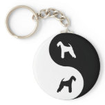 Airedale Terrier Yin Yang Keychain