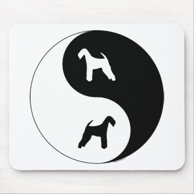 Airedale Terrier Yin Yang Mouse Pad by dogwiregifts