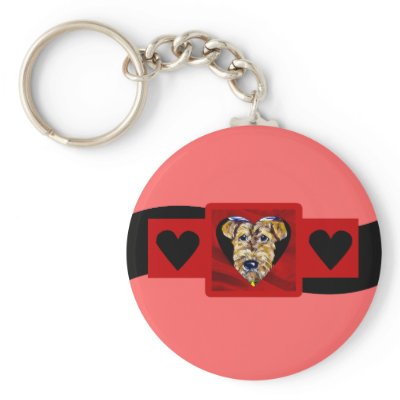 Airedale Valentine Keychain by Airedales_by_Joanne