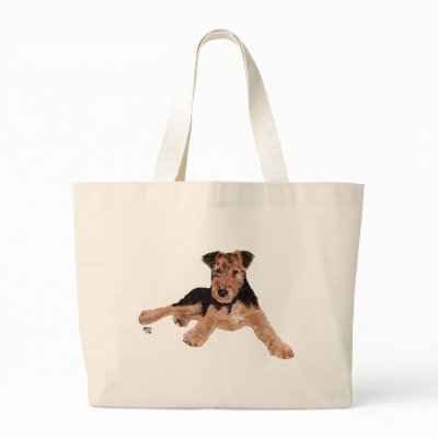 Airedale / Welsh Terrier Puppy Canvas Bag by MaggieRossAiredales