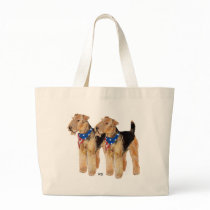 Airedale / Welsh Terriers Patriotic Canvas Bag