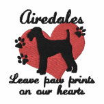 Airedales Leave Paw Prints Embroidered Shirt