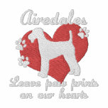 Airedales Leave Paw Prints embroidered shirts
