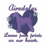 Airedales Leave Paw Prints Purple Polo Shirt