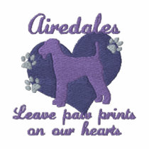 Airedales Leave Paw Prints Purple Polo Shirt
