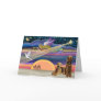 Airedales (two) - Christmas Star Card