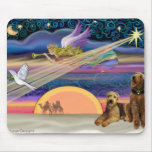 Airedales (two) - Christmas Star mousepads