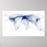 Airline Routes of the World (Blue) - August 2010 posters