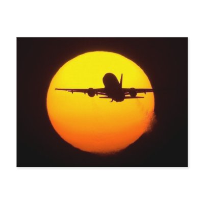 AIRLINER SILOUETTE POST CARDS by CamelFire