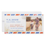 Airmail Summer Beach Save the Date Couple Photo Photo Greeting Card