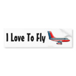 "Airplane Passenger Jet Plane, I Love To Fly… Bump Bumper Stickers