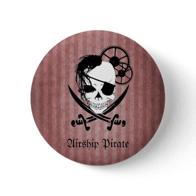 Airship Pirate - Golden Button by straindk