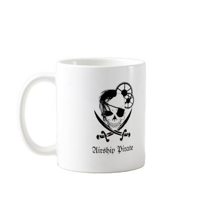 Airship Pirate Mug - Bone White by straindk