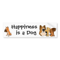 AJ- Happiness is a Dog Bumper Sticker