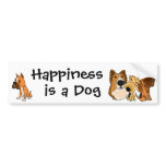 AJ- Happiness is a Dog Bumper Sticker bumper stickers