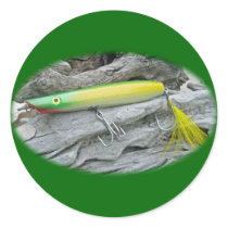 AJS Popper "Green Greenie" Saltwater Fishing Lure Stickers