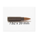 AK47 7.62 x 39mm Ammo Round Post Card