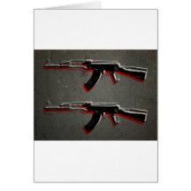 AK47 Assault Rifle Pop Art Greeting Card