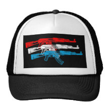 AK 47, Red, White and Blue Hats