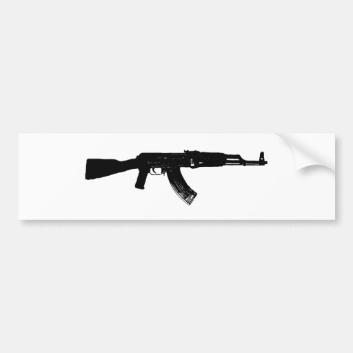 AK-47 Silhouette Bumper Sticker