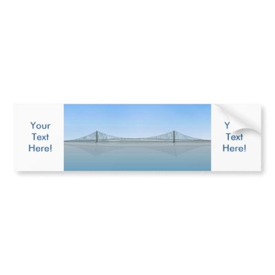 Akashi Kaikyo Suspension Bridge: aka Pearl Bridge Bumper Stickers by spiritswitchboard