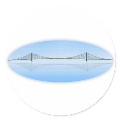 Akashi Kaikyo Suspension Bridge: aka Pearl Bridge Round Sticker by spiritswitchboard